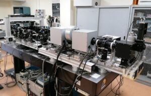 Figure 1: IBIS 2.0 with new optical configuration mounted on the optical bench of the laboratory at INAF - Osservatorio Astronomico di Roma.